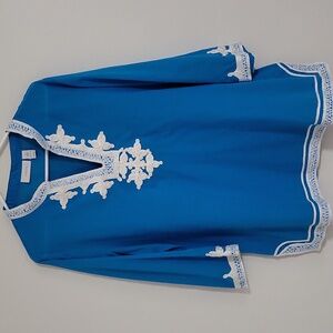 Chico's Turquoise  Embelished Tunic Blouse